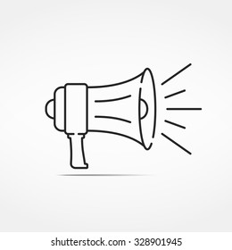 Minimal megaphone line icon, vector eps10 illustration
