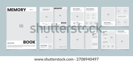 Minimal Memory Book Template | Modern Photo Book and Album Layout | Clean Printable Magazine Style Book