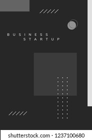 Minimal Memphis business start-up poster vector