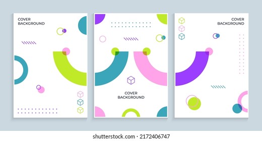 Minimal memphis cover style with abstract circles