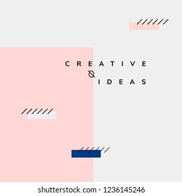 Minimal Memphis creative ideas poster vector