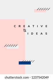 Memphis minimalista de ideas creativas portador de afiches