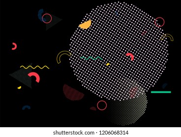 Minimal Memphis Design, Geometric Seamless Vector Cover Design. Bauhaus Elements Poster, Business Background. Hipster Motion Memphis Seamless Pattern, Retro Falling Shapes. Abstract Party Background