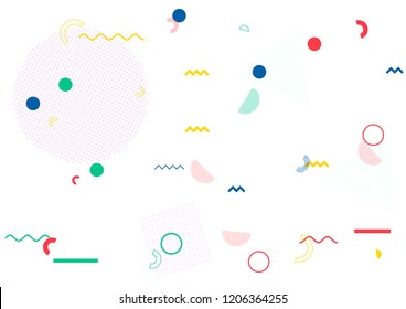 Minimal Memphis Design, Geometric Seamless Vector Cover Design. Trendy Wallpaper Texture Corporate Identity. Vintage Retro Simple Shapes, Motion Memphis Seamless Texture. Hipster Flyer Background