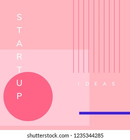 Minimal Memphis design start-up poster vector