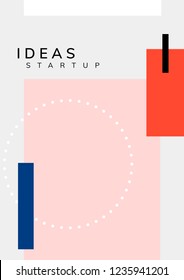 Minimal Memphis design start-up poster vector