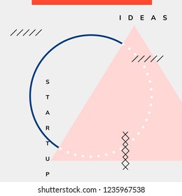 Vetor de cartaz de inicialização de design mínimo de Memphis