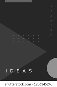 Minimal Memphis design start-up poster vector