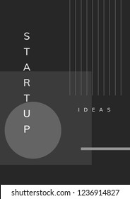 Minimal Memphis design start-up poster vector