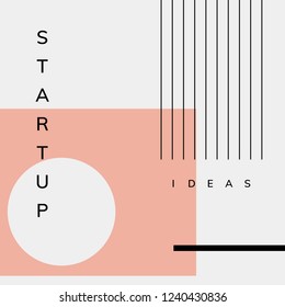 Minimal Memphis design start-up poster vector