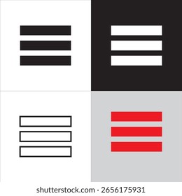 Symbol für minimale Menüschaltflächen. Es stellt eine Navigationsmenüschnittstelle dar. Wird häufig im mobilen Webdesign verwendet. Einfache Linien schaffen ein sauberes Layout. Ideal für Apps und digitale Plattformen.