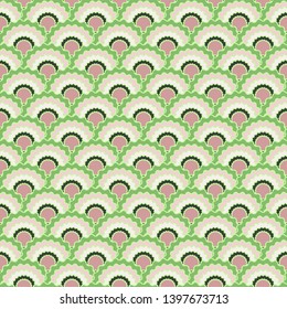 Minimal mermaid scales squama background, vector seamless fabric pattern, tiled textile print. Classic chinese squama scales seamless arc tiles background. Wrapping paper pattern.