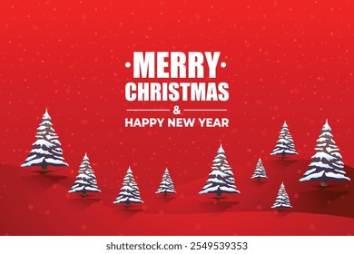 Minimal merry Christmas and Happy New Year background