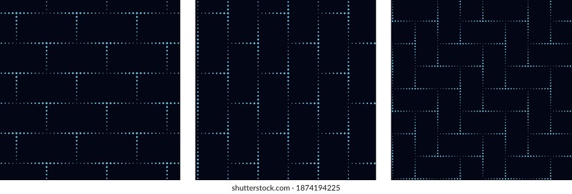 Minimal mesh structure wicker background groove texture dotted geometric hatch line design. Freeform rectangle cellular pattern. Dot art drawing vintage monochrome towel decor graphic illustration.