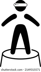 Minimal Metaverse icon Design. Person Enjoying an Experiences of Metaverse Virtual World