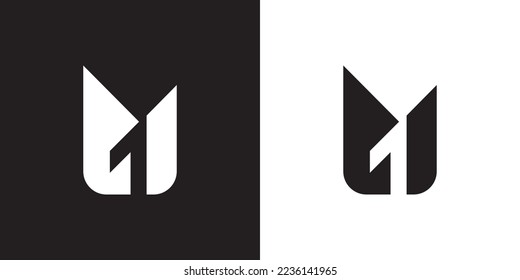Minimal MG logo. Icon of a GM letter on a luxury background. Logo idea based on the MG monogram initials. Professional variety letter symbol and GM logo on black and white background.