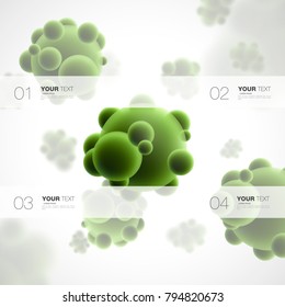 Minimal micro-organism with infographics template vector eps 10