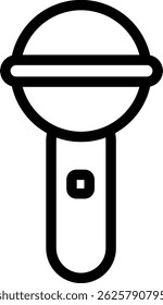 Icono de línea de micrófono mínimo que representa audio, voz y grabación
