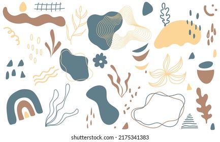 Minimal minimalistic abstract art shape collection banner template vector illustration template