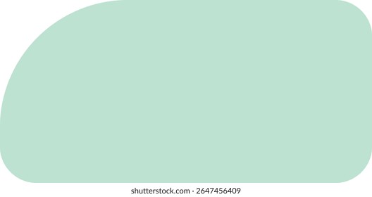 Minimal mint badge with rounded and curved pointed edges, ideal for labels, modern design accents, name tags, or layout decorations.
