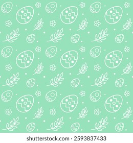 Minimal mint green Easter seamless pattern. Use for decorate card, web page, fabric or wrap.