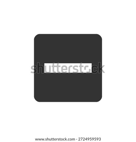 Minimal minus or remove symbol icon for user interface and control elements. Ideal for buttons, forms, dashboards, and application design.