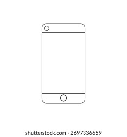 Minimal mobile phone icon representing communication, technology, and digital connection. Perfect for app design , web and user interface projects.