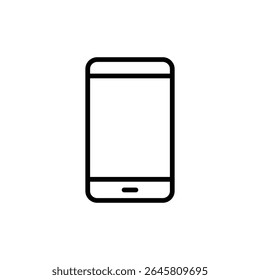 - Símbolo de Contorno de Telefone Móvel Mínimo para Comunicação Digital e Design de Interface de Aplicativo
