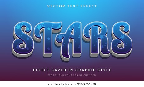 Minimal Modern 3d Gradient Editable Text Effect With Star Pattern. Effect Saved In Graphic Style