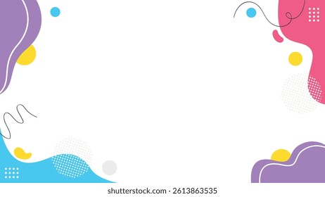 Minimal Modern Abstract Background with many colors Waves geometric shapes, lines for birthday party
