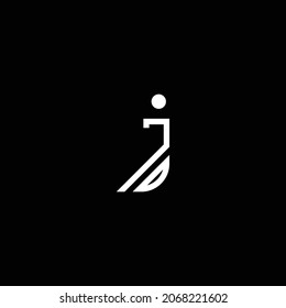 Minimal modern Abstract elegant line art letter J logo. Creative minimalism logotype icon symbol.