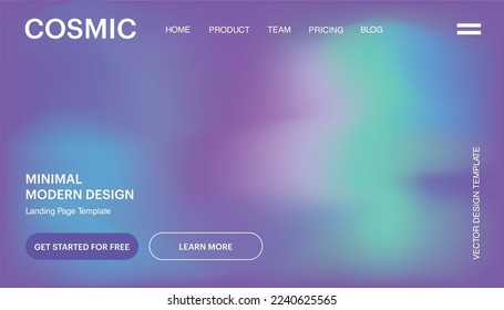 Minimal Modern Abstract gradient background design. Landing page template. Vector illustration. Eps10