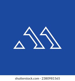 Minimal Modern Abstract Letter A M Geometric Bold Outlined Logo