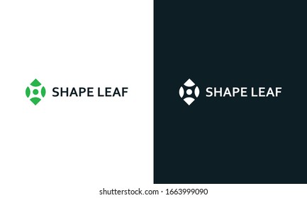 Minimal modern abstract shape leaf logo.