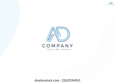 Minimal and modern ad or da letter logo design Vector