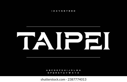 Minimal modern alphabet fonts for logo. Typography technology electronic digital music future creative font. vector illustration