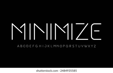 Minimal modern alphabet fonts and numbers. Abstract urban thin line font typography typeface uppercase lowercase. vector illustration