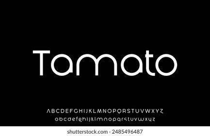 Minimal modern alphabet fonts and numbers. Abstract urban thin line font typography typeface uppercase lowercase.