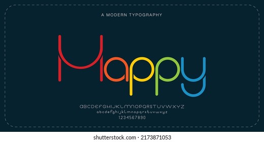 Minimal modern alphabet fonts. Playful minimalist typography greeting fashion trendy future creative logo font. vector illustration