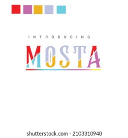 Minimal modern alphabet fonts Typography minimalist urban digital fashion future creative logo font vector illustration Design Mosta