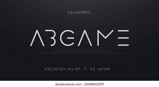  Mínimo de fontes do alfabeto moderno. Tipografia minimalista urbana digital fashion futura fonte logotipo criativo. ilustração vetorial