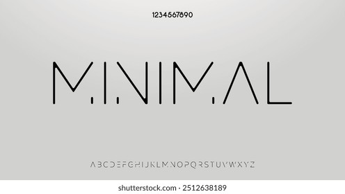 Minimal modern alphabet fonts. Typography minimalist urban digital fashion future creative logo font. vector illustration