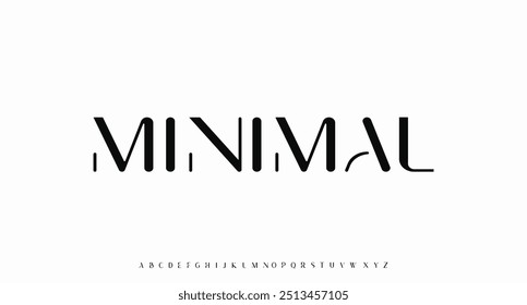 Mínimas Fuentes de alfabeto moderno. Tipografía minimalista urban digital fashion future creative logo font. Ilustración vectorial