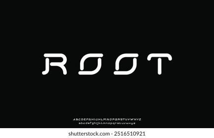 Minimal modern alphabet fonts. Typography minimalist urban digital fashion future creative logo font.