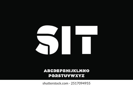 Polices alphabétiques modernes minimales. Typographie minimaliste néon urbain numérique mode futur créatif logo font.