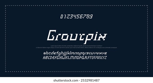 Minimal modern alphabet fonts. Typography minimalist urban digital fashion future creative logo font.