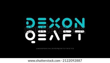 Minimal modern alphabet fonts. Typography minimalist urban digital neon future creative logo font. vector illustration