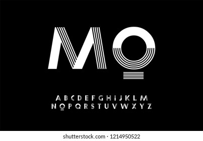 minimal modern alphabet. Typography trandy font uppercase. vector illustrator