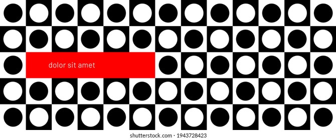 Minimal modern background. Dynamic shapes composition. Geometric pattern with circles inside squares. Eps10 vector.
