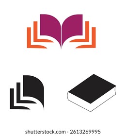 Minimal modern book icon vector design set